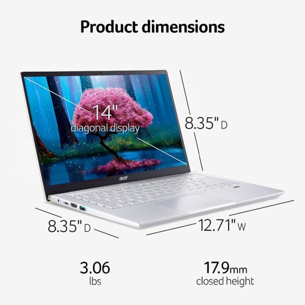 Acer Swift x NX.AU3SI.003 AMD Ryzen R7 – 5800U/16 GB/1TB SSD/14”/4GB GRAPHICS CARD/Win 11/COLOR– Safari Gold/1Yrs - Image 2