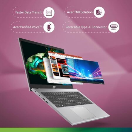 Acer Aspire 3 NX.KDESI.005 AMD Ryzen R3-7520U/8GB/256GB/15.6”/Win11 & MSO/SILVER/Without Bag/1Yrs - Image 5