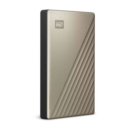 Western Digital WD 2TB My Passport Ultra Portable Hard Disk Metal Drive, USB-C & USB 3.1 with Automatic Backup,Password Protection, Compatible with Windows&Mac, External HDD-Gold - Image 2
