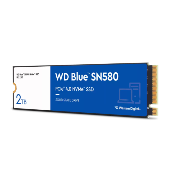Western Digital WD Blue SN580 NVMe 2TB, Upto 4150MB/s, 5 Y Warranty, PCIe Gen 4 NVMe M.2 (2280), Internal Solid State Drive (SSD) (WDS200T3B0E) - Image 2