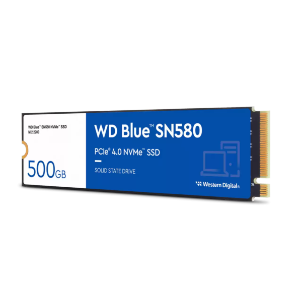 Western Digital 500GB WD Blue SN580 NVMe Internal Solid State Drive SSD - Gen4 x4 PCIe 16Gb/s, M.2 2280, Up to 4,000 MB/s - WDS500G3B0E - Image 2